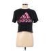 Adidas Active T-Shirt: Black Solid Activewear - Women's Size X-Small