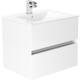 Newland Double Drawer Wall Hung Vanity Unit With Basin Gloss 600mm in White MFC