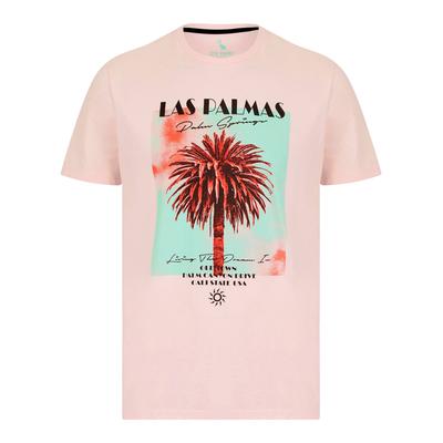 T-Shirts Las Palmas Motif Cotton Jersey T-Shirt in Barely Pink - South Shore / L - Tokyo Laundry