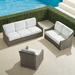 Ashby 3-pc. Sofa Set in Putty Finish - Sofa Set with Lounge Chair, Snow with Logic Bone Piping, Parker Stripe Glacier - Frontgate