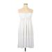 24seven Comfort Apparel Casual Dress - A-Line Plunge Sleeveless: White Print Dresses - New - Women's Size 1X