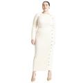 Plus Size Women's Maxi Sweater Skirt With Button Down Placket by ELOQUII in Cream (Size 18/20)