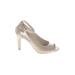 Franco Sarto Heels: Tan Solid Shoes - Women's Size 6 - Peep Toe