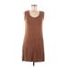 Liberty Love Casual Dress - Shift Scoop Neck Sleeveless: Brown Print Dresses - Women's Size Medium