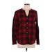 CALVIN KLEIN JEANS Long Sleeve Button Down Shirt: Burgundy Tops - Women's Size Large