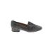 Steve Madden Flats: Slip-on Chunky Heel Classic Gray Print Shoes - Women's Size 7 1/2 - Almond Toe