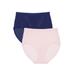 Plus Size Women's 2-Pack Breathable Shadow Stripe Brief by Comfort Choice in Midtone Pack (Size 11)