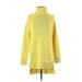 J.Crew Turtleneck Sweater: Yellow Print Tops - Women's Size 2X-Small