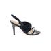 Candela Heels: Slingback Stiletto Chic Blue Print Shoes - Women's Size 9 - Open Toe