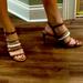 Michael Kors Shoes | Michale Kors Strappy Stilettos - 9.5 | Color: Brown/White | Size: 9.5