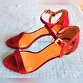 Michael Kors Shoes | Michael Michael Kors Red Leather Women's Size 8.5 Open Toe Heels | Color: Red | Size: 8.5