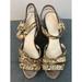 Coach Shoes | Coach Snake Skin Print Strapped Sandal Platform Wedge Size 8 | Color: Tan | Size: 8