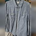 J. Crew Shirts | J. Crew The Perfect Shirt Chambray Blue Button Down Shirt L | Color: Blue | Size: L