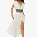 Free People Dresses | Free People Devon Maxi Dress In Tea Ivory Size Medium Vicose Gauzy New With Tags | Color: Black/White | Size: M