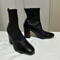 Coach Shoes | Coach Black Leather Boot Giana Stretch Bootie Slip On Chunky Heel Y2k | Color: Black | Size: 9b