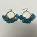 Anthropologie Jewelry | C&C California Geometric Blue Flower Tassel Chandelier Earrings | Color: Blue/Gold | Size: Os