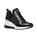 Michael Kors Shoes | Michael Kors Crista Trainer Tech Canvas Print Lace Up Sneakers Black $275 Nib | Color: Black | Size: Various