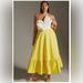 Anthropologie Dresses | Anthropologie Hutch Bow Tie Maxi Dress Yellow/Soft Cream 16w Strapless | Color: Cream/Yellow | Size: 16w