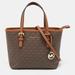 Michael Kors Bags | Michael Kors Brown Signature Coated Canvas And Leather Jet Set Carryall Tote | Color: Brown | Size: Os