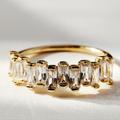 Anthropologie Jewelry | Anthropologie | Stacked Crystal Ring | Color: Gold | Size: 6