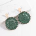 Zara Jewelry | New Large Emerald Green Woven Lace Boho Hoop Earrings | Color: Green | Size: Os