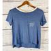 American Eagle Outfitters Tops | American Eagle Good Vibes Only Cropped Soft & Sexy Tee Shirt Top Blue Size Xs | Color: Blue | Size: Xs