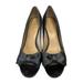 Kate Spade New York Shoes | Kate Spade Size 9 Peep Toe Pumps Satin Upper Evening Heel Deep Gray Bow Detail | Color: Gray | Size: 9