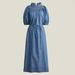 J. Crew Dresses | Nwt J Crew Smocked Neck Puff Sleeve Dress In Chambray | Color: Blue | Size: Xl