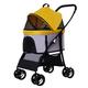 Pet Travel Carrier Dog Pram Strollers for Small Medium Dogs, Pet Dog Cat Stroller Carriage Outdoor Buggy 4 Wheel Pet Stroller Removable Dog Prams Pushchairs for Dogs (Color : Yellow)