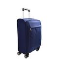 Travel Holiday 8 Wheel Spinners Expandable Soft Suitcase Luggage Arezzo Black Brown Red (Navy, Cabin: H: 55 x L: 36 x W: 20 cm)