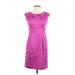 Jessica Howard Casual Dress - Party High Neck Sleeveless: Purple Solid Dresses - Women's Size 10 Petite
