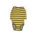 Carter's Long Sleeve Onesie: Yellow Print Bottoms - Size 3 Month