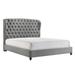 Saflon Adam Fabric Tufted Panel Bed Upholstered/Microfiber/Microsuede in Gray | 60.5 H x 84 W x 91 D in | Wayfair KP7892-K-1