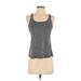 Athletic Works Active Tank Top: Gray Color Block Activewear - Women's Size X-Small