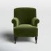 Armchair - Birch Lane™ Naine Upholstered Velvet Armchair Fabric in White | 36 H x 30.5 W x 33.5 D in | Wayfair EA09427CB6E1493285066943B01E6492