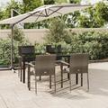 Hokku Designs Patio Dining Set Outdoor Rattan Wicker Table & Chair Set for Porch Glass in Gray | 55.1 W x 27.6 D in | Wayfair