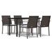 Hokku Designs Cecely Rectangular Outdoor Dining Set w/ Cushions Glass in White/Brown | 55.1 W x 27.6 D in | Wayfair