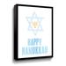 The Holiday Aisle® Happy Hanukkah Greetings by Yass Naffas Designs - Print on Canvas in Blue | 8 H x 10 W x 2 D in | Wayfair