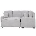 Gray Sectional - Latitude Run® 87.4"Sectional Sleeper Sofa w/ USB Charging Port & Plug Outlet, Pull-Out Sofa Bed w/ 3 Pillows | Wayfair