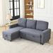 Gray Sectional - Latitude Run® 78.8" Reversible Sleeper Combo Sofa w/ Pullout Bed, Comfortable Linen L-Shaped Combo Sofa Bed | Wayfair