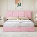 Ivy Bronx Kimmya Queen Upholstered Storage Platform Bed Velvet in Pink | 40.7 H x 64.6 W x 85.2 D in | Wayfair E1369F1E776947E58CB55E276966970B