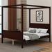 Red Barrel Studio® Arlyssa Queen Size Canopy Platform Bed w/ Headboard & Footboard Wood in Brown | 74.8 H x 62.7 W x 83.9 D in | Wayfair