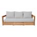 Loon Peak® Iromel 82" Wide Outdoor Teak Patio Sofa w/ Cushions Wood/Natural Hardwoods/Sunbrella® Fabric Included in Gray | Wayfair