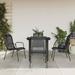 Latitude Run® Oralie 6 - Person 63" Long Outdoor Dining Set Square Glass/Metal in Black/Gray | 31.5 W x 31.5 D in | Wayfair