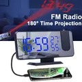 Réveil numérique LED avec projection radio FM USB électronique budgétaire de temps bureau