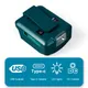 Support de chargeur rapide pour batterie articulation ion Makita PD 22.5W 15W USBC 14.4V 18V
