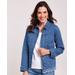 Blair Women's DenimEase™ Eyelet Jacket - Denim - 2XL - Womens