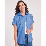 Blair Women's Fiesta Camp Shirt - Blue - M - Misses