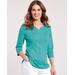 Blair Women's Essential Knit Notched Tee - Blue - XL - Womens