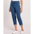 Blair Women's DenimEase™ Back Elastic Girlfriend Cropped Jeans - Denim - 14P - Petite